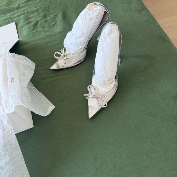 Amina Muaddi Shoes - Amina Muaddi Rosie Glass Pump - like new with box and dust bag